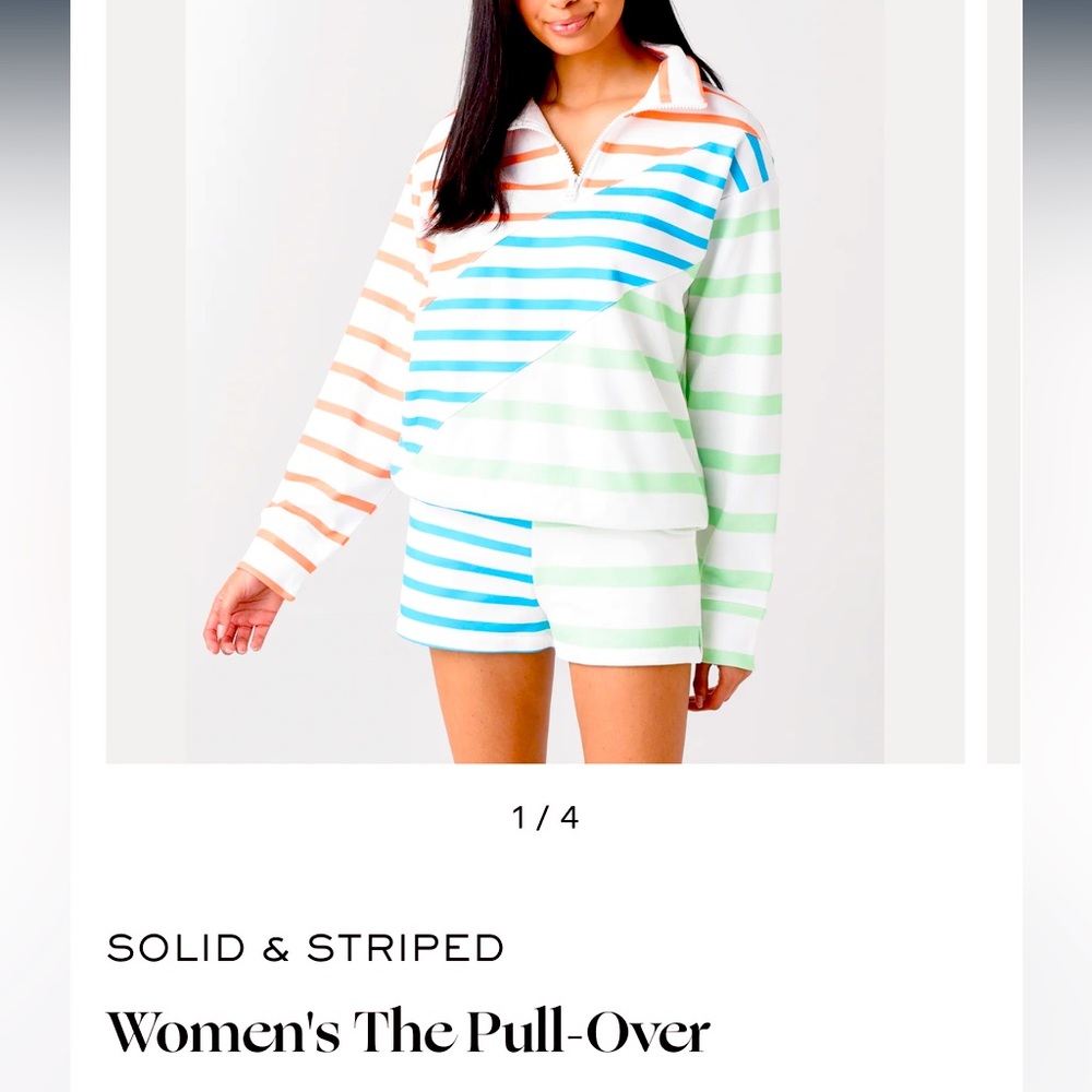 Vibrantly striped, Solid & Striped Women's Pullover in a sold out style size XS